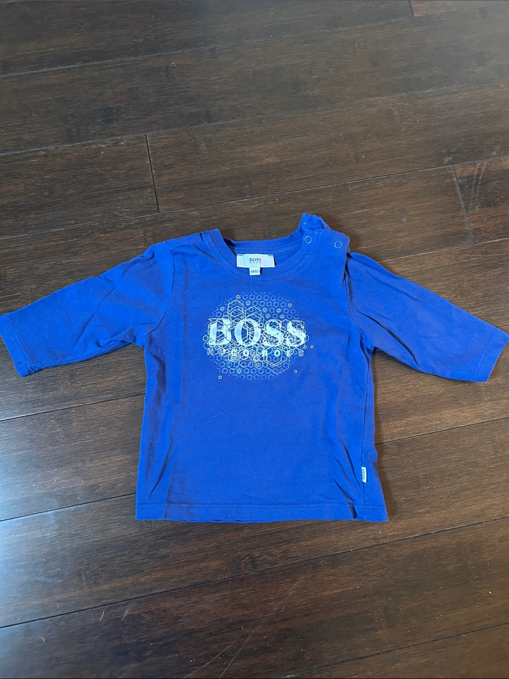 BOSS Royal Blue Long-Sleeve Tee with Graphics